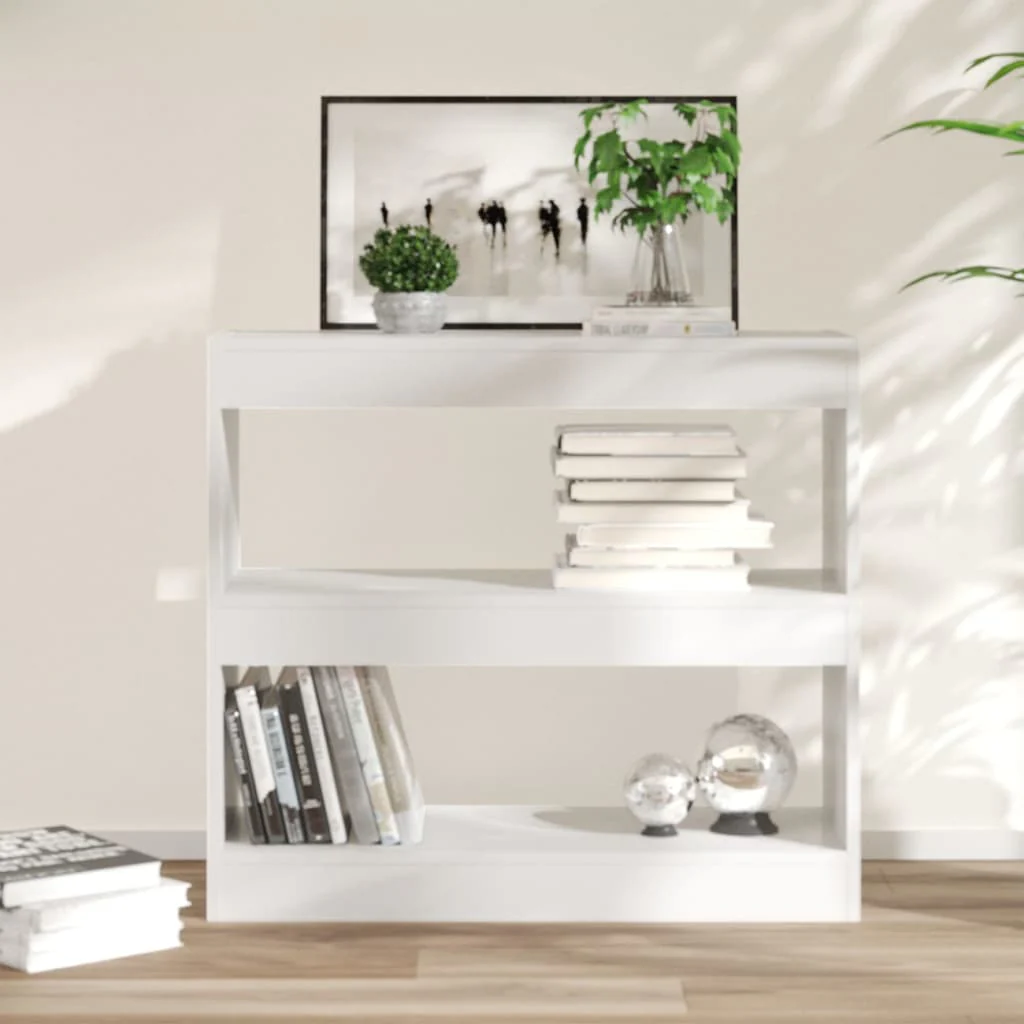 Berkfield Book Cabinet/Room Divider High Gloss White 80x30x72 cm
