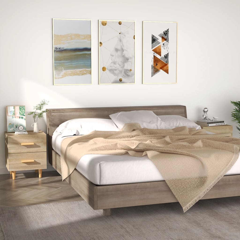 Berkfield Bed Cabinets 2 pcs Sonoma Oak 40x35x47.5 cm