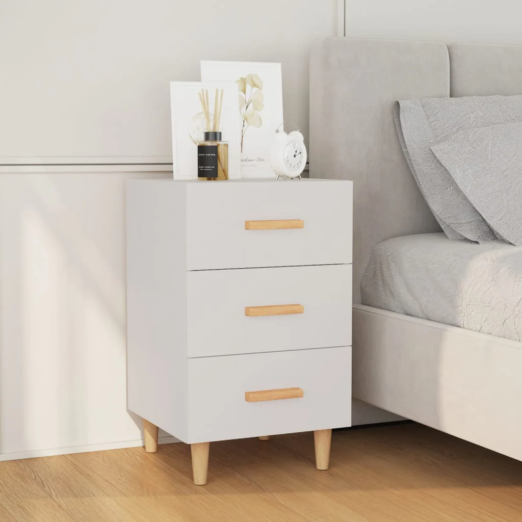 Berkfield Bedside Cabinet High Gloss White 40x40x66 cm Engineered Wood