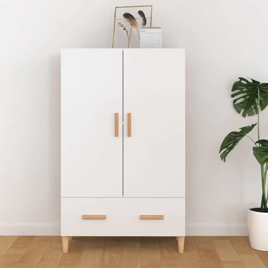 Berkfield Highboard High Gloss White 70x31x115 cm Engineered Wood