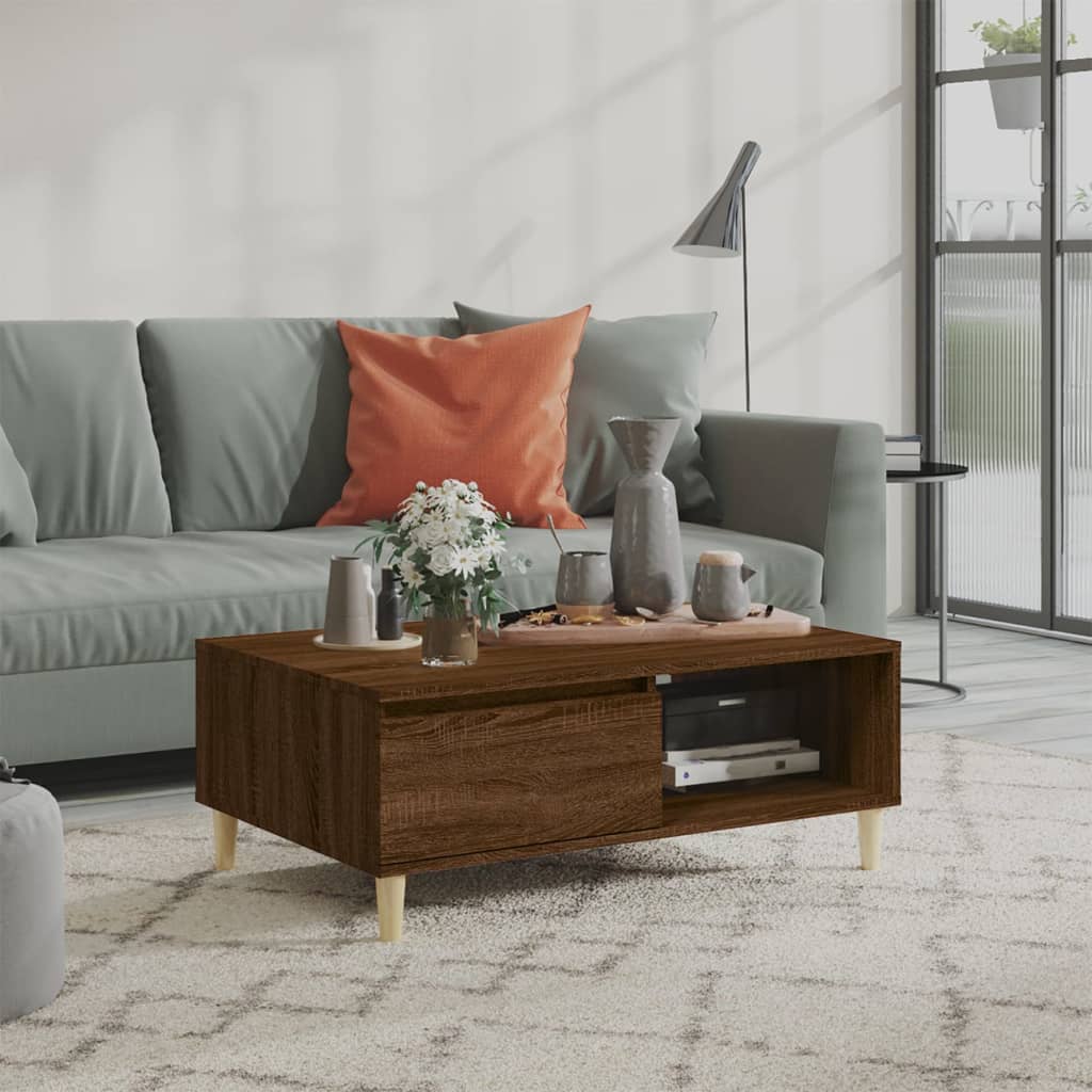Berkfield Coffee Table Brown Oak 90x60x35 cm Engineered Wood