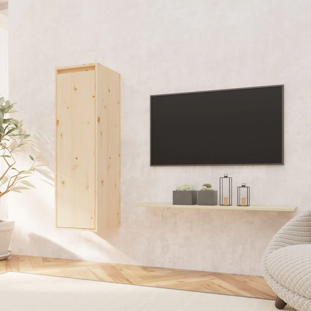 Berkfield Wall Cabinet 30x30x100 cm Solid Pinewood
