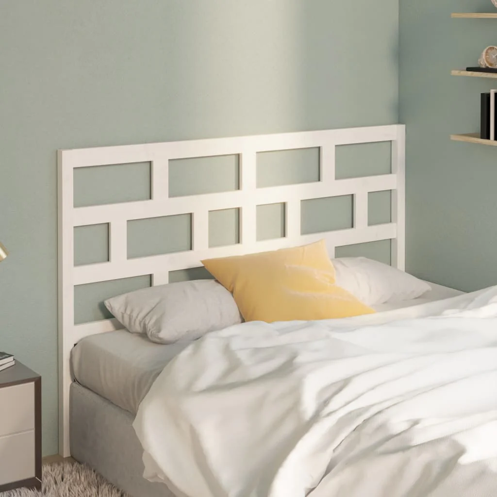 Berkfield Bed Headboard White 141x4x100 cm Solid Wood Pine