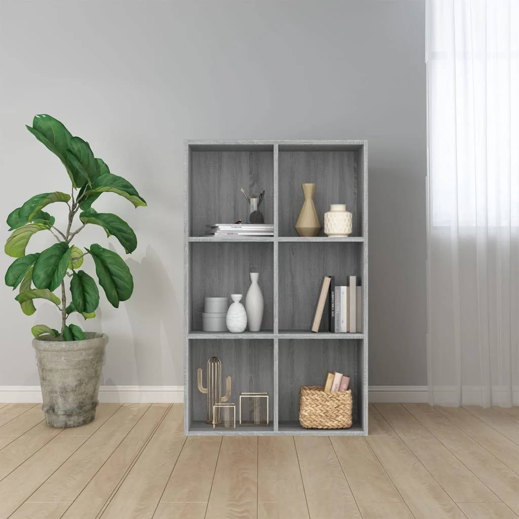 Berkfield Book Cabinet/Sideboard Grey Sonoma 66x30x98 cm Engineered Wood