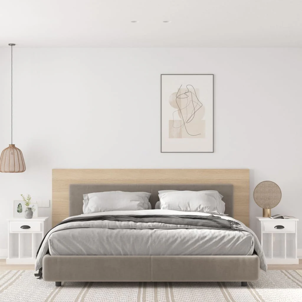 Berkfield Bedside Cabinets 2 pcs High Gloss White 43x36x50 cm