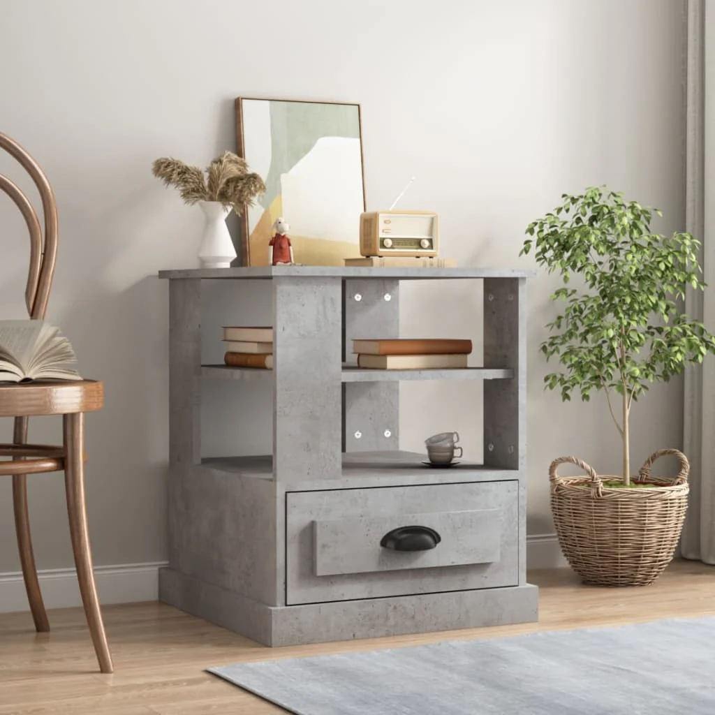 Berkfield Side Table Concrete Grey 50x50x60 cm Engineered Wood