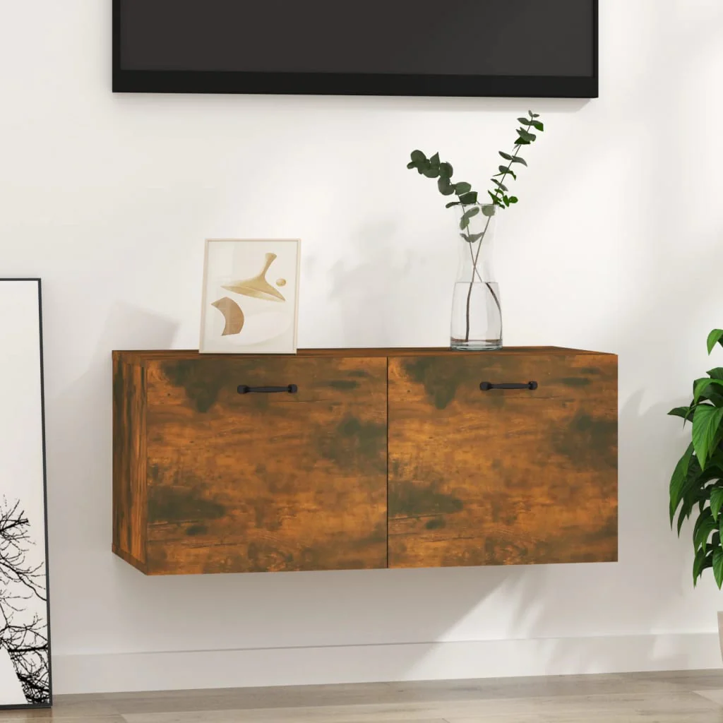 Berkfield Wall Cabinet Smoked Oak 80x35x36,5 cm Engineered Wood