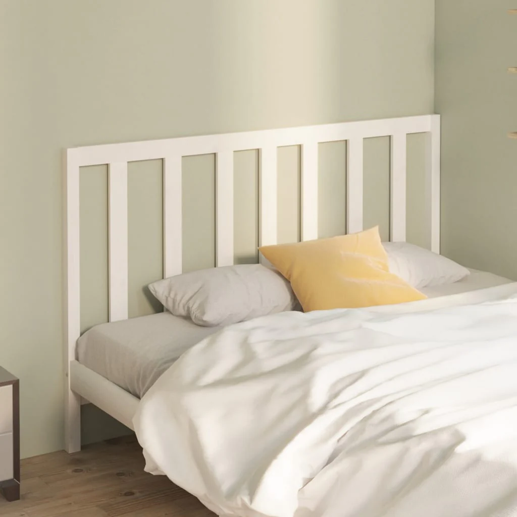 Berkfield Bed Headboard White 141x4x100 cm Solid Wood Pine