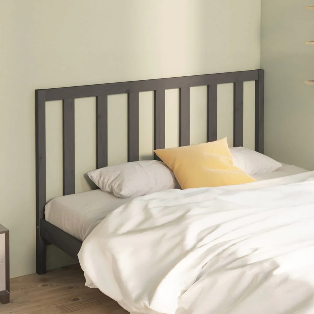Berkfield Bed Headboard Grey 146x4x100 cm Solid Wood Pine