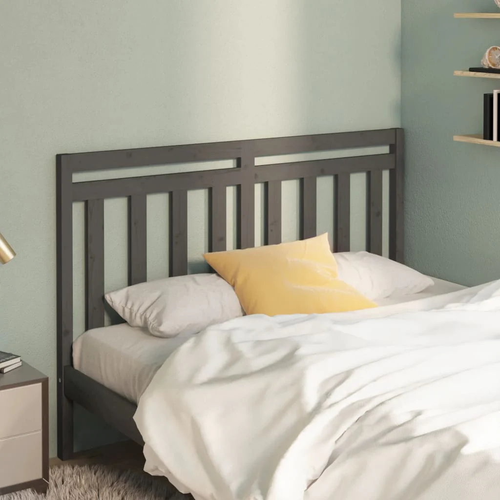 Berkfield Bed Headboard Grey 156x4x100 cm Solid Wood Pine