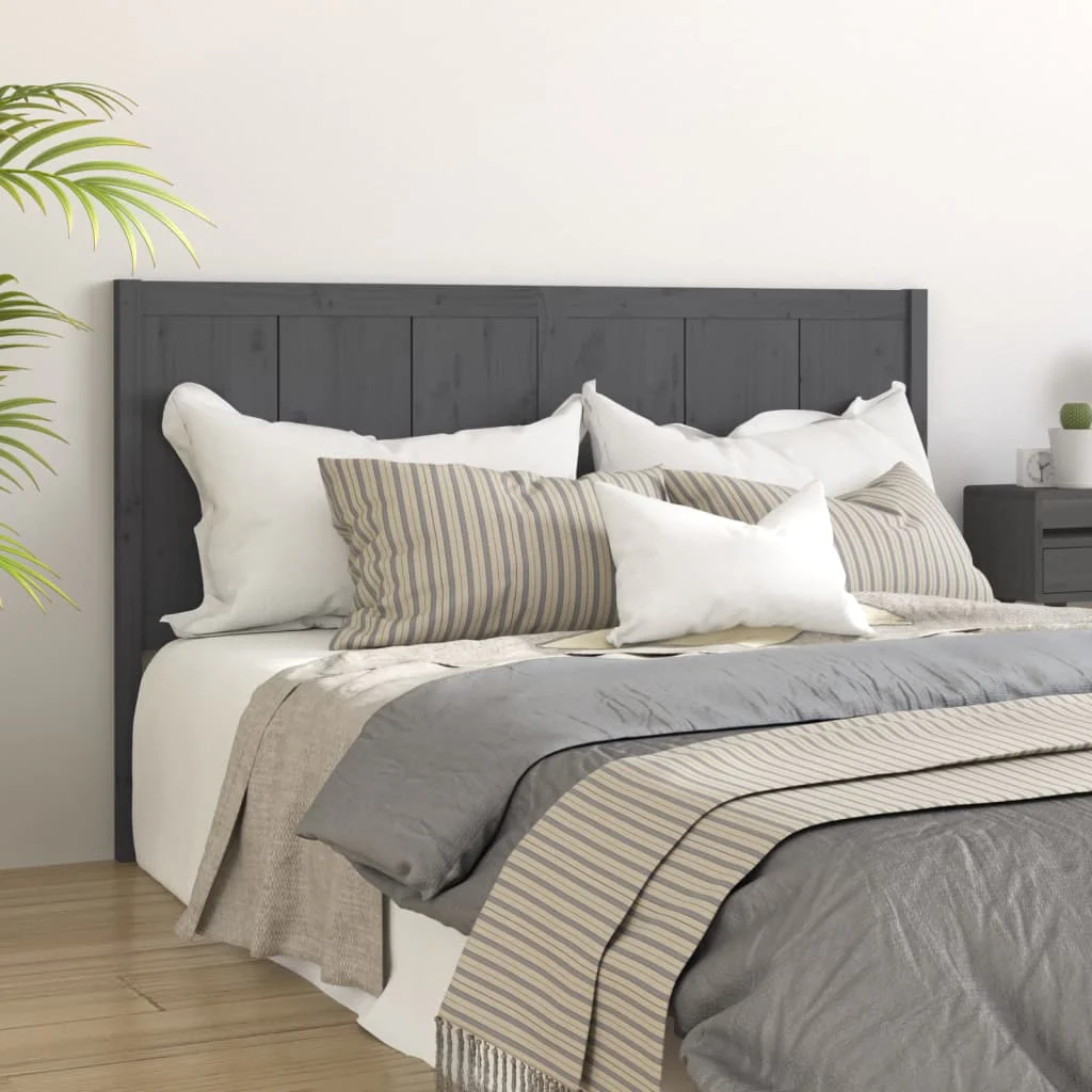 Berkfield Bed Headboard Grey 155.5x4x100 cm Solid Pine Wood