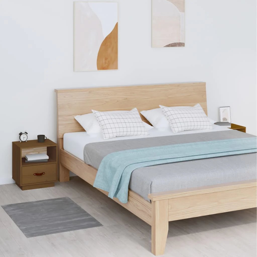 Berkfield Bedside Cabinets 2 pcs Honey Brown 40x34x45 cm Solid Wood Pine