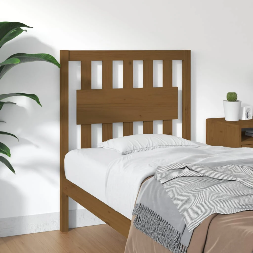 Berkfield Bed Headboard Honey Brown 80.5x4x100 cm Solid Wood Pine