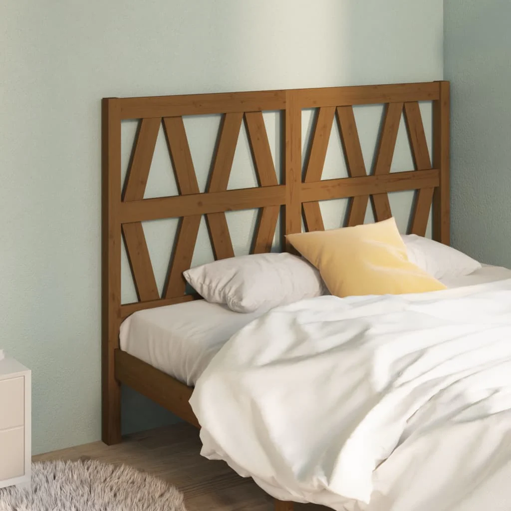 Berkfield Bed Headboard Honey Brown 141x4x100 cm Solid Wood Pine
