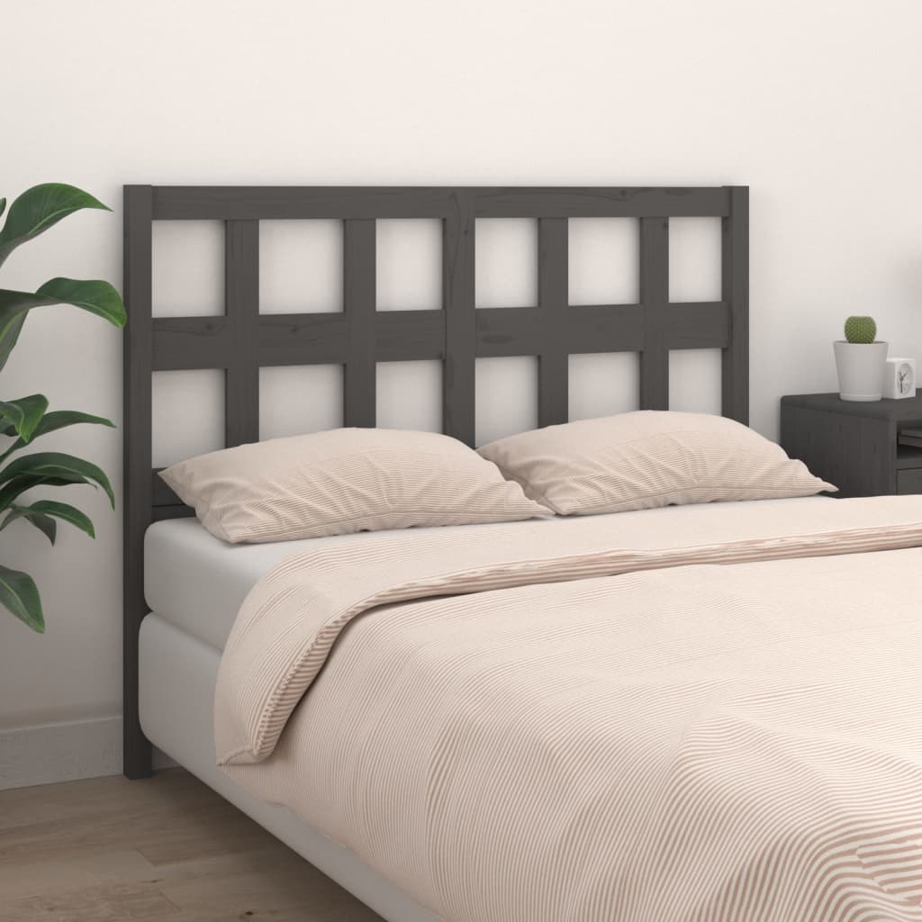 Berkfield Bed Headboard Grey 140.5x4x100 cm Solid Wood Pine