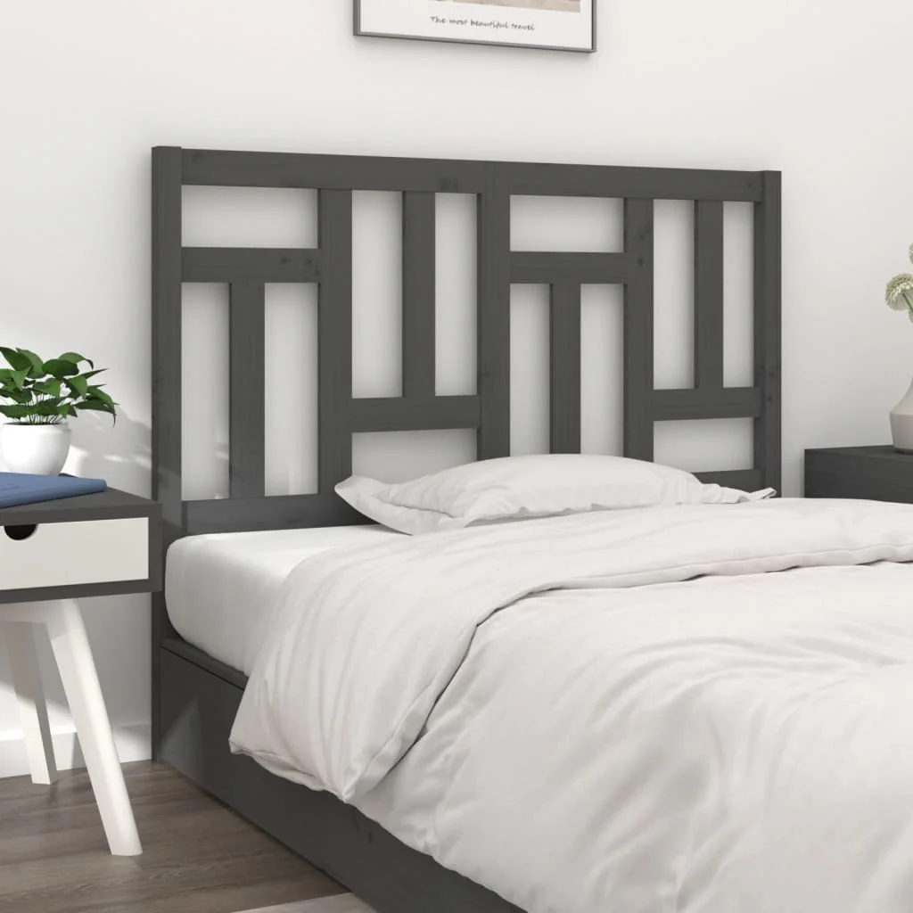 Berkfield Bed Headboard Grey 125.5x4x100 cm Solid Wood Pine