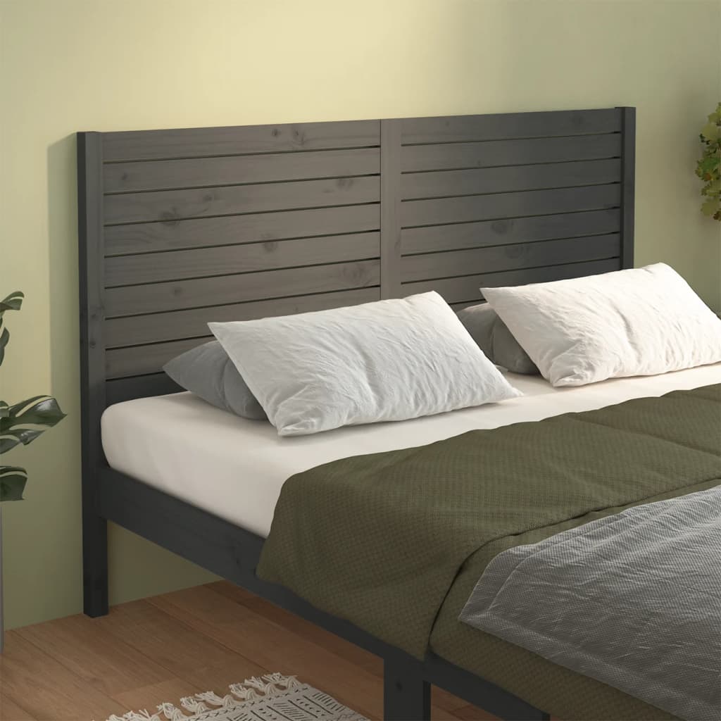 Berkfield Bed Headboard Grey 206x4x100 cm Solid Wood Pine