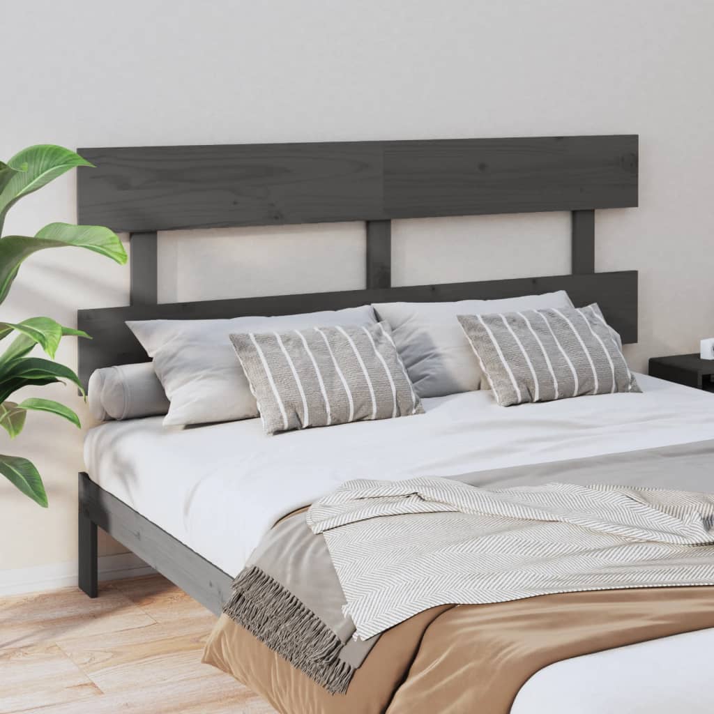 Berkfield Bed Headboard Grey 154x3x81 cm Solid Wood Pine