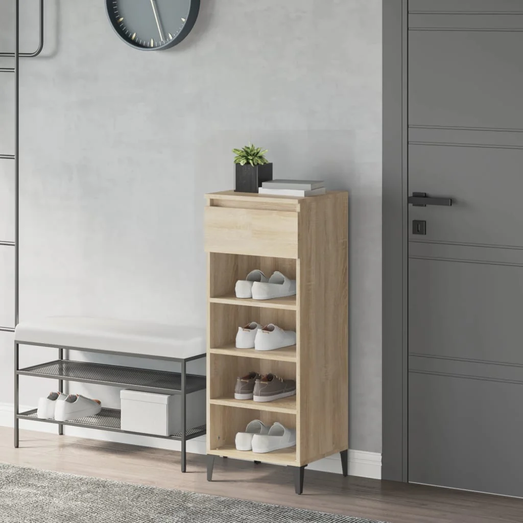 Berkfield Shoe Rack Sonoma Oak 40x36x105 cm Engineered Wood