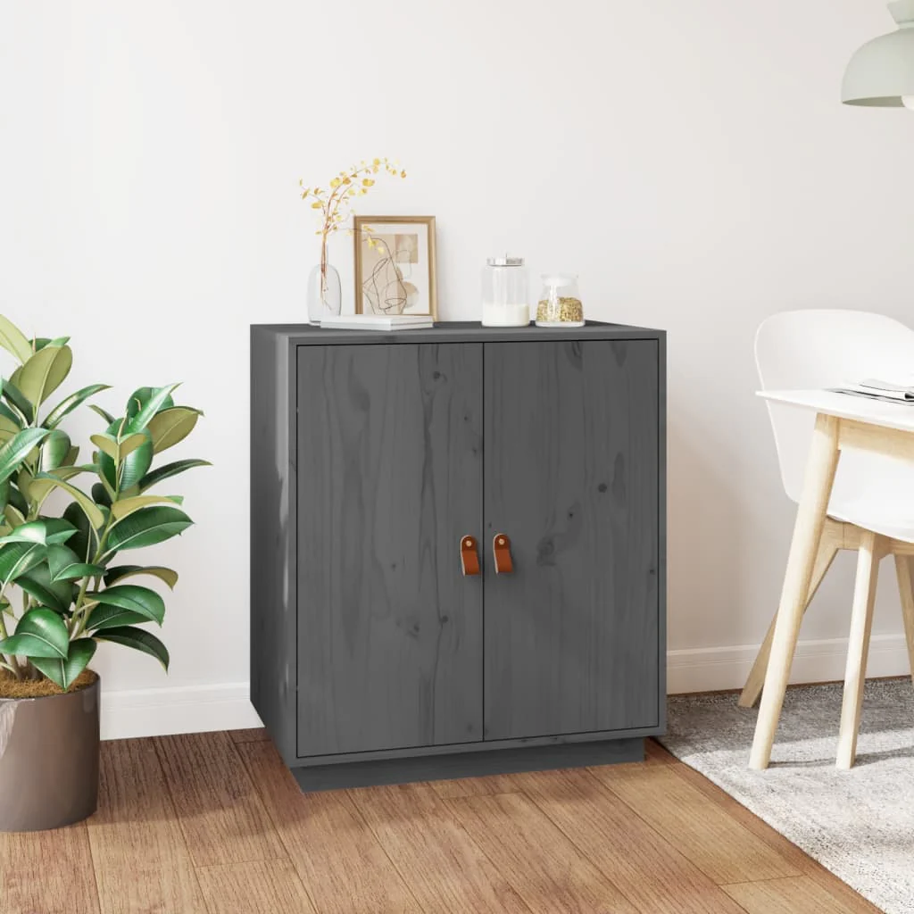 Berkfield Sideboard Grey 65,5x40x75 cm Solid Wood Pine