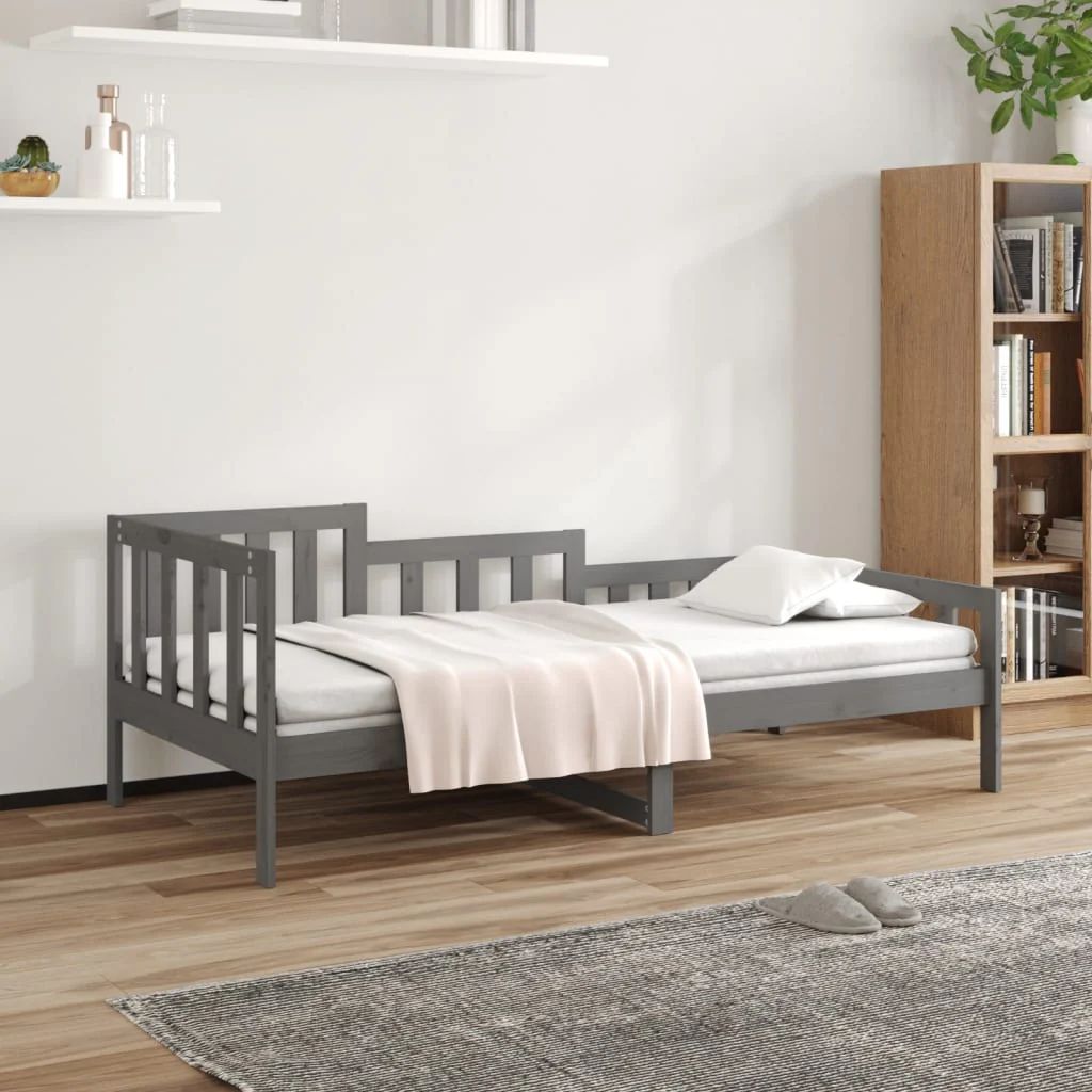 Berkfield Day Bed Grey 90x200 cm Solid Wood Pine