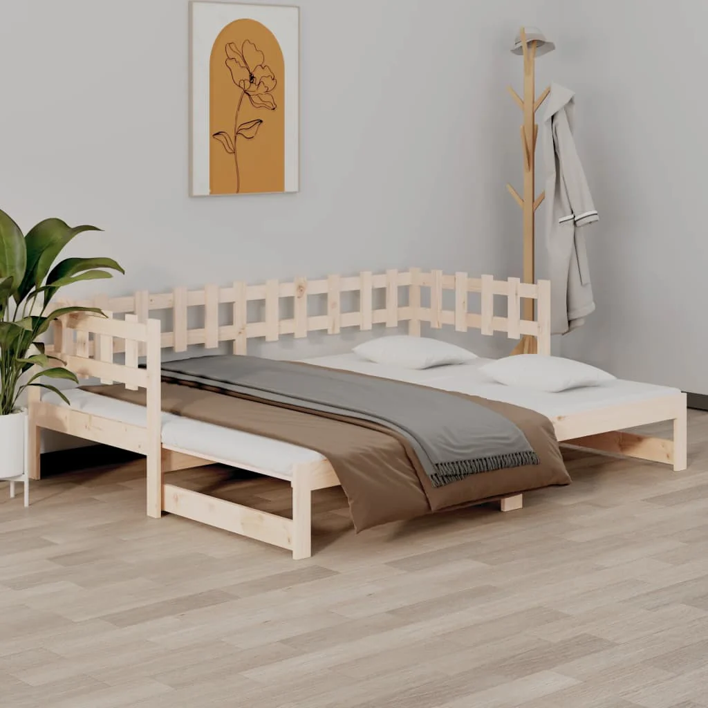 Berkfield Pull-out Day Bed 2x(80x200) cm Solid Wood Pine