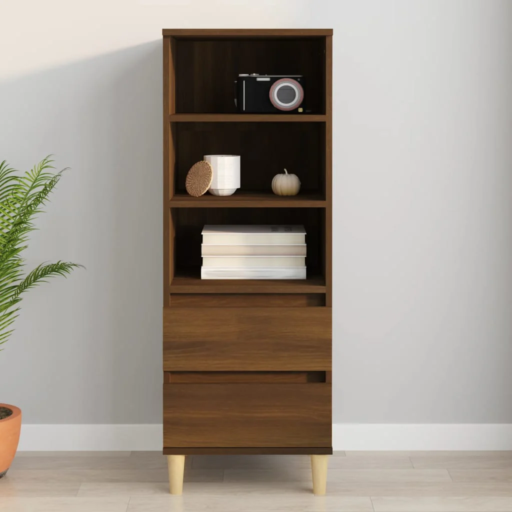 Berkfield Highboard Brown Oak 40x36x110 cm Engineered Wood