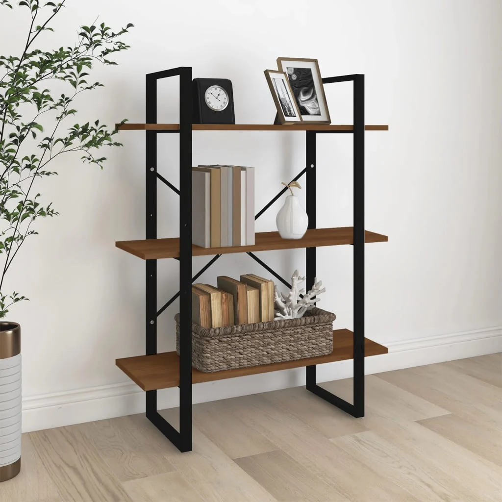 Berkfield Book Cabinet Brown Oak 80x30x105 cm Engineered Wood