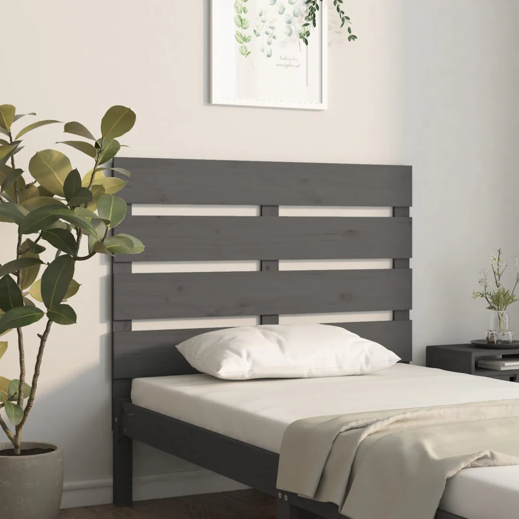 Berkfield Headboard Grey 90x3x80 cm Solid Wood Pine