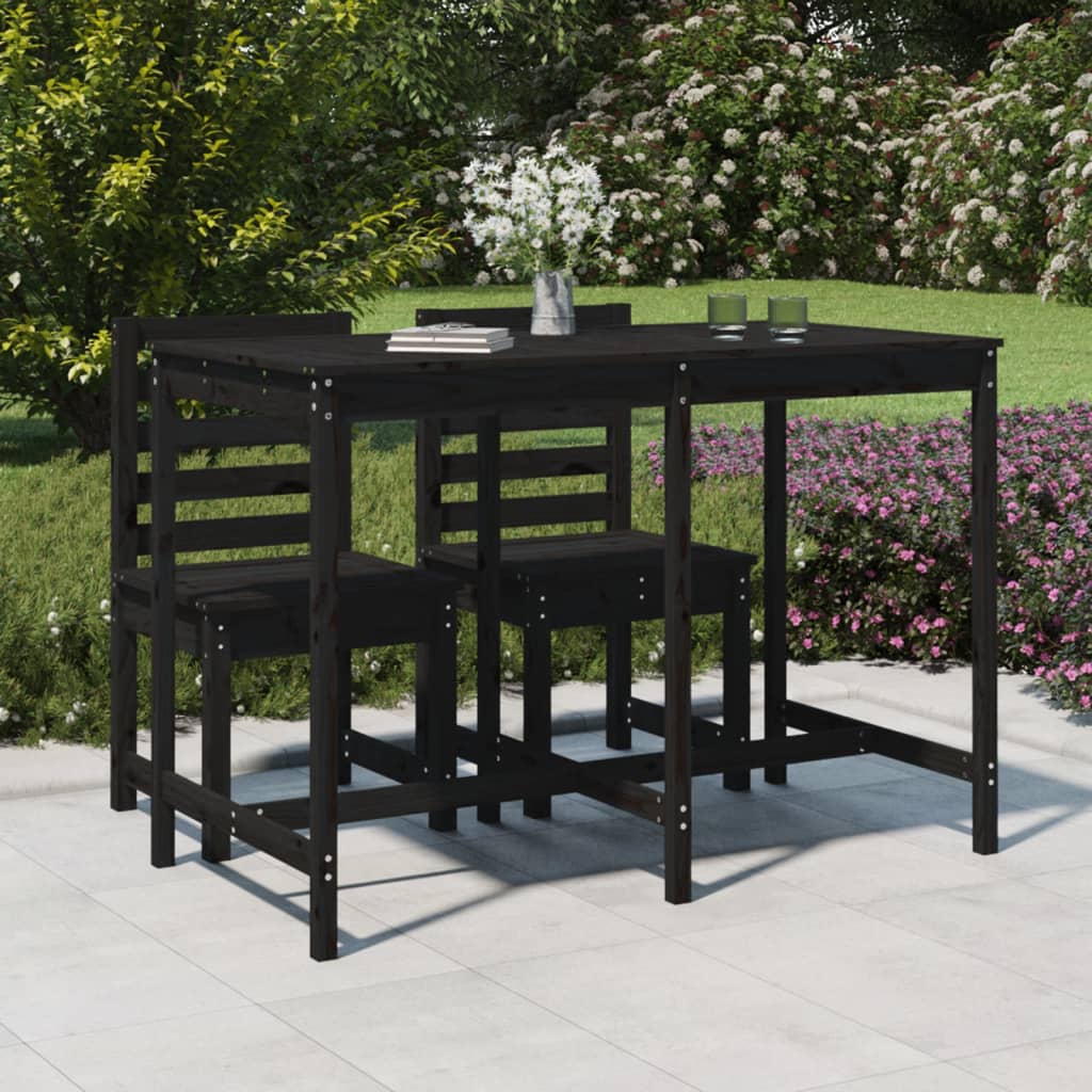 Berkfield Garden Table Black 159.5x82.5x110 cm Solid Wood Pine