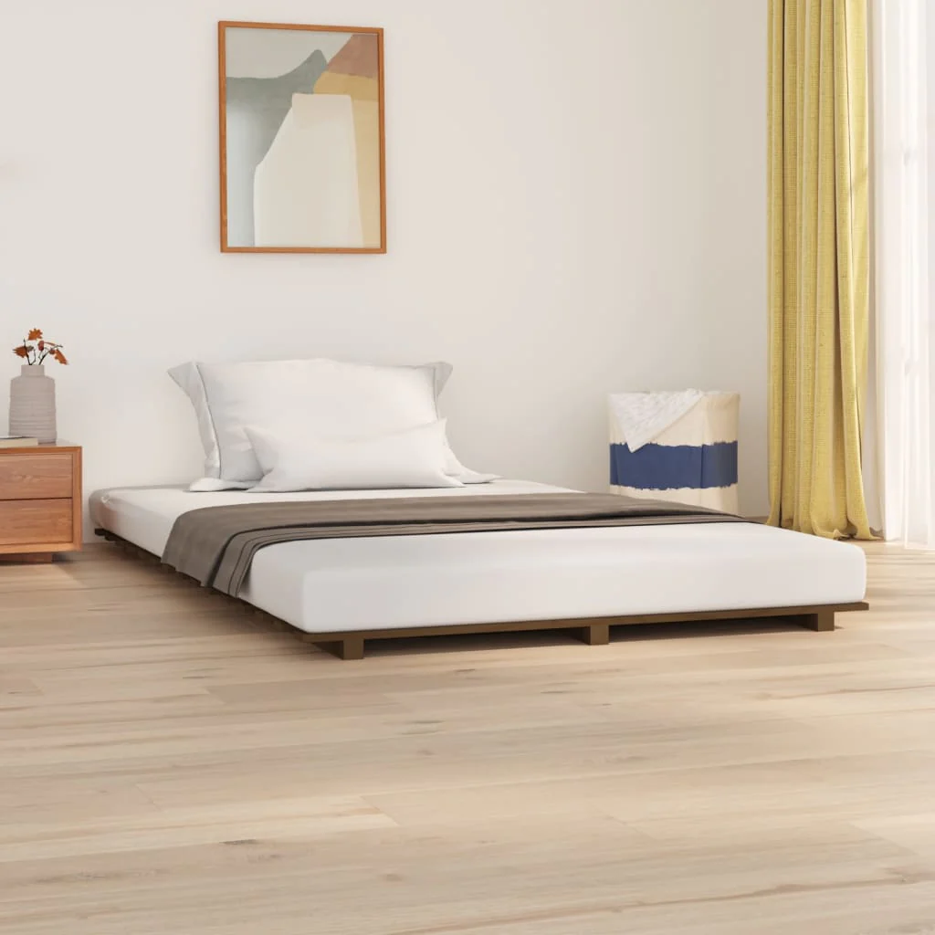 Berkfield Bed Frame Honey Brown 150x200 cm 5FT King Size Solid Wood Pine