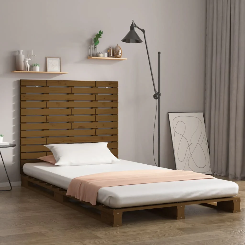 Berkfield Wall Headboard Honey Brown 106x3x91.5 cm Solid Wood Pine