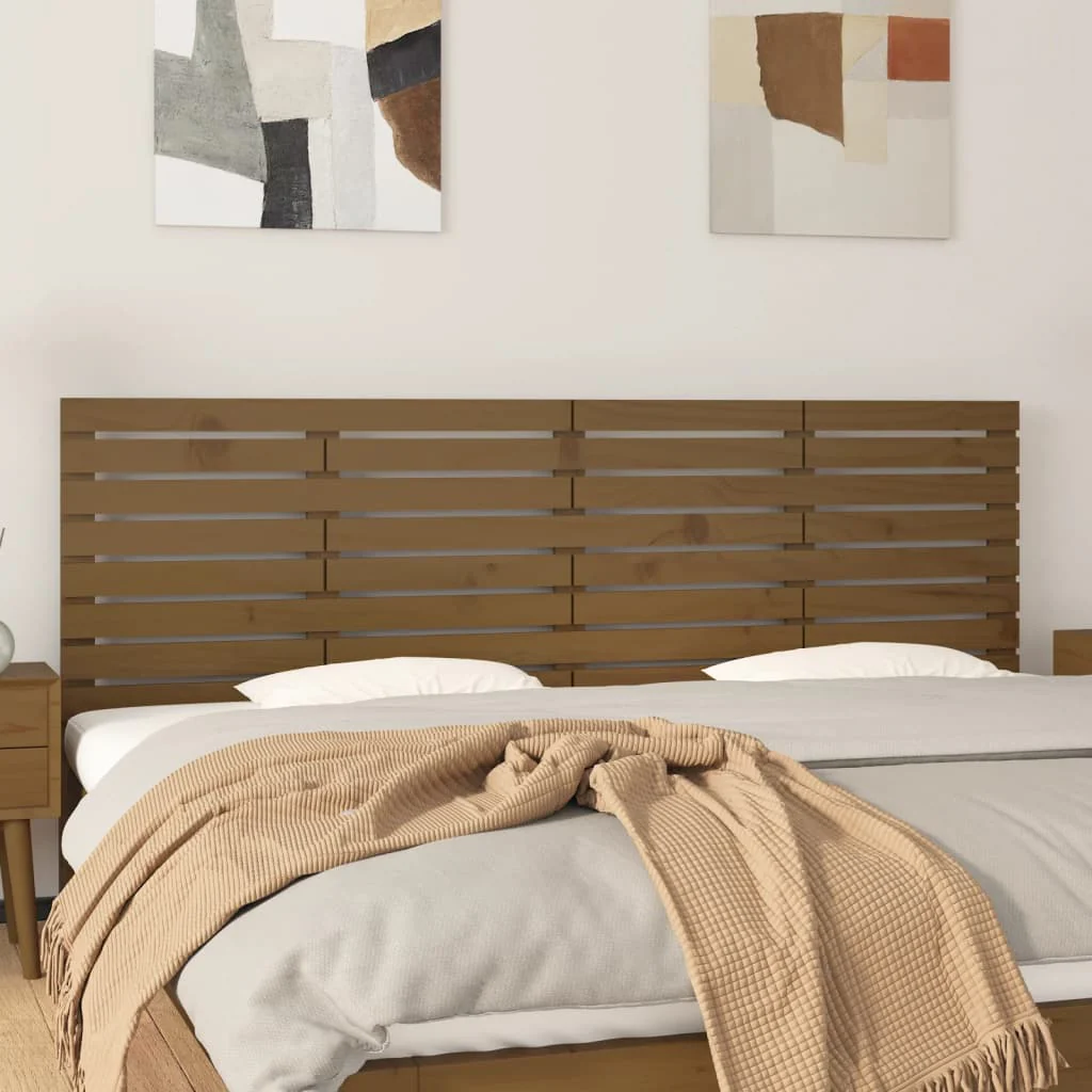 Berkfield Wall Headboard Honey Brown 166x3x63 cm Solid Wood Pine