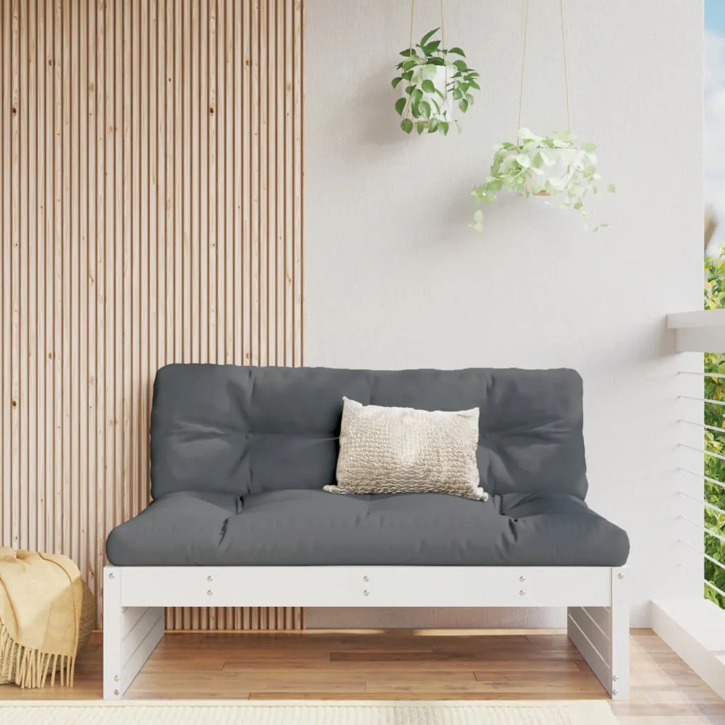 Berkfield Middle Sofa White 120x80 cm Solid Wood Pine