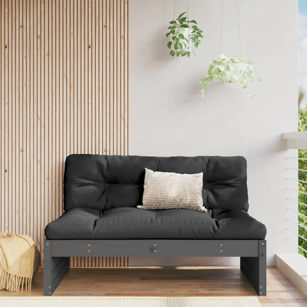 Berkfield Middle Sofa Grey 120x80 cm Solid Wood Pine