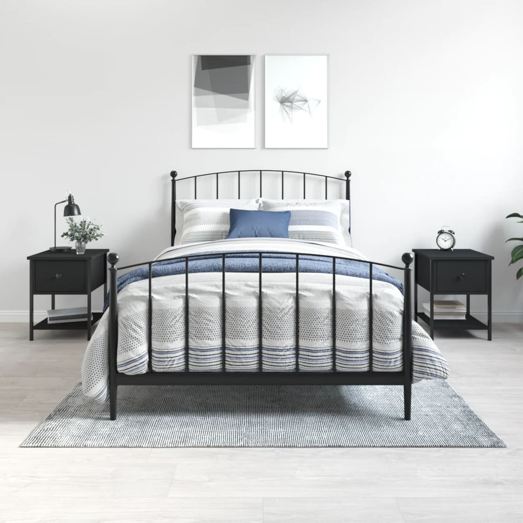 Berkfield Bedside Tables 2 pcs Black 34x35.5x45 cm Engineered Wood