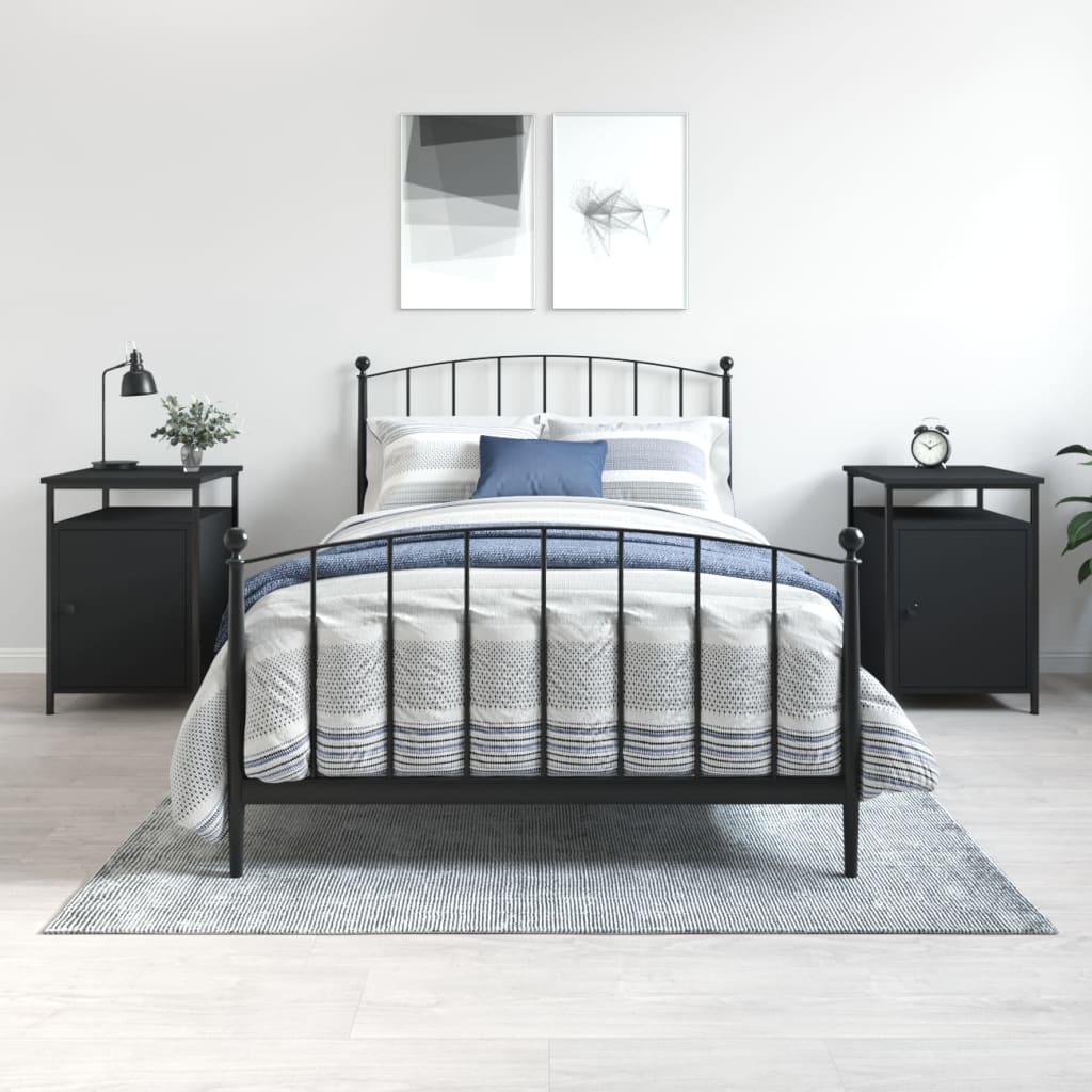 Berkfield Bedside Cabinets 2 pcs Black 40x42x60 cm Engineered Wood