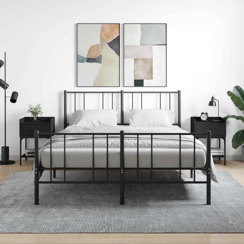 Berkfield Bedside Tables 2 pcs Black 40.5x31x60 cm Engineered Wood