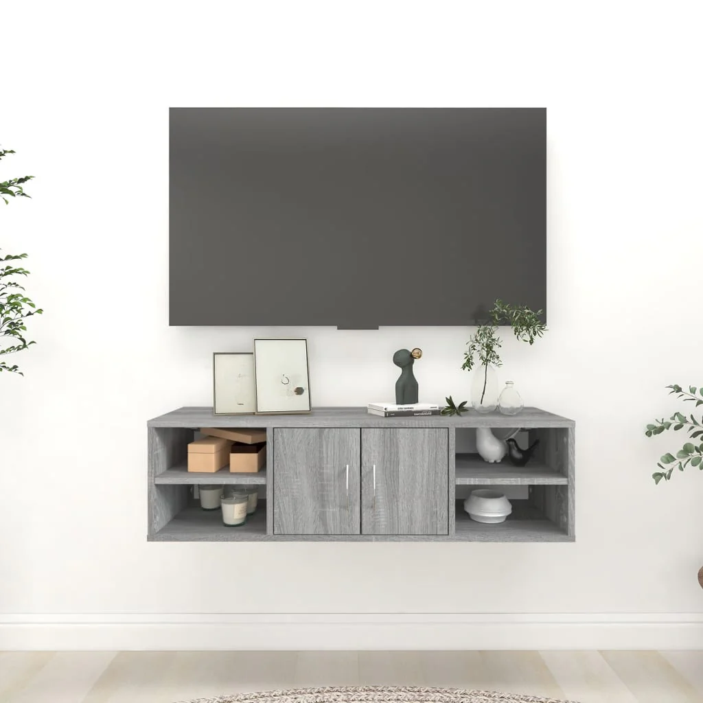 Berkfield Wall Shelf Grey Sonoma 102x30x29 cm Engineered Wood