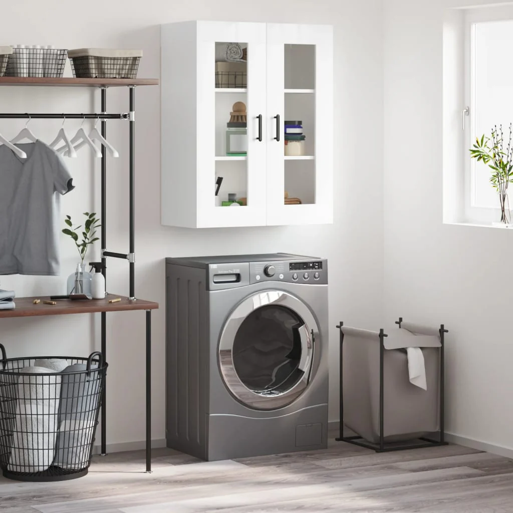 Berkfield Wall Mounted Cabinet High Gloss White 69.5x34x90 cm