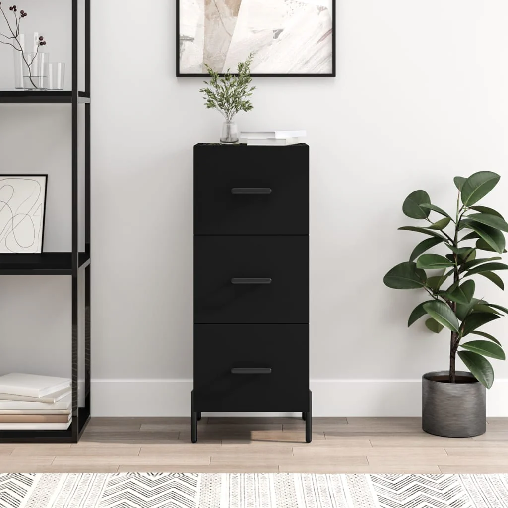 Berkfield Sideboard Black 34.5x34x90 cm Engineered Wood