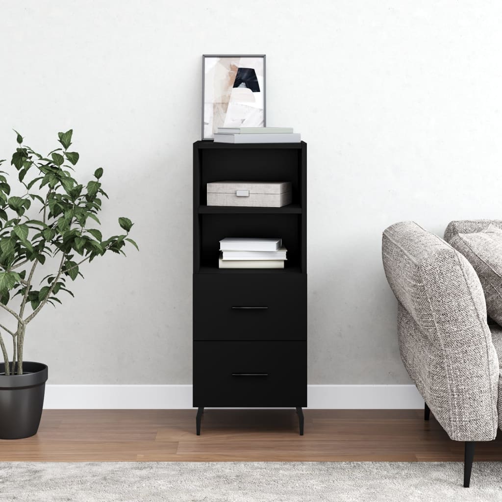Berkfield Sideboard Black 34.5x34x90 cm Engineered Wood