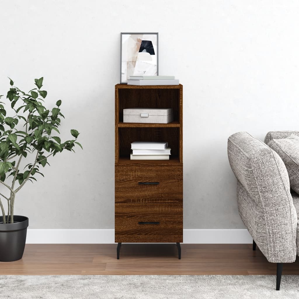 Berkfield Sideboard Brown Oak 34.5x34x90 cm Engineered Wood