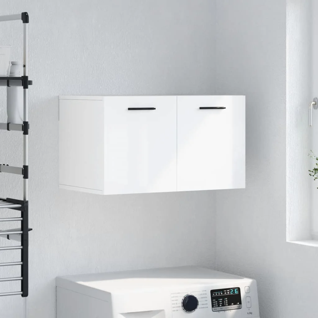 Berkfield Wall Cabinet High Gloss White 60x36.5x35 cm Engineered Wood