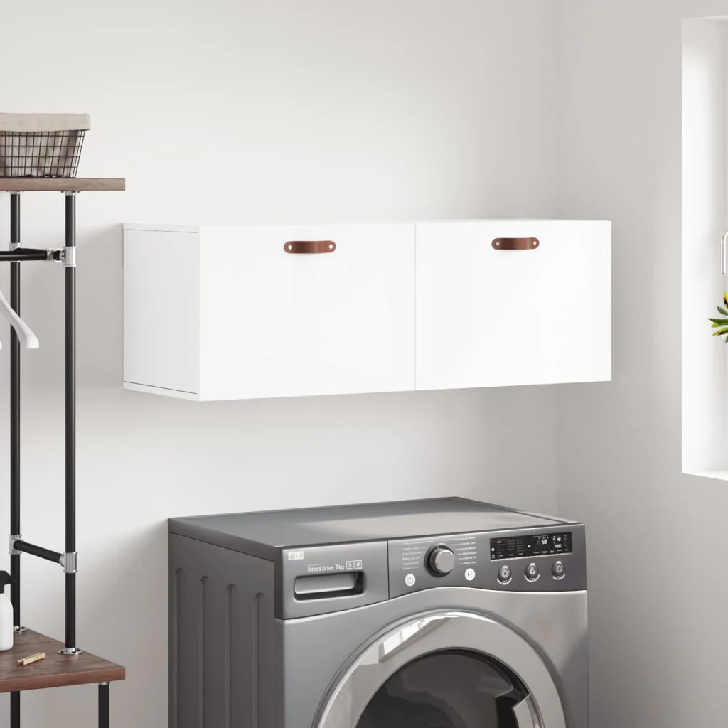 Berkfield Wall Cabinet High Gloss White 100x36.5x35 cm Engineered Wood