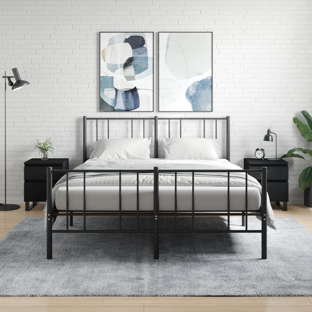 Berkfield Bedside Cabinets 2 pcs Black 40x35x50 cm Engineered Wood