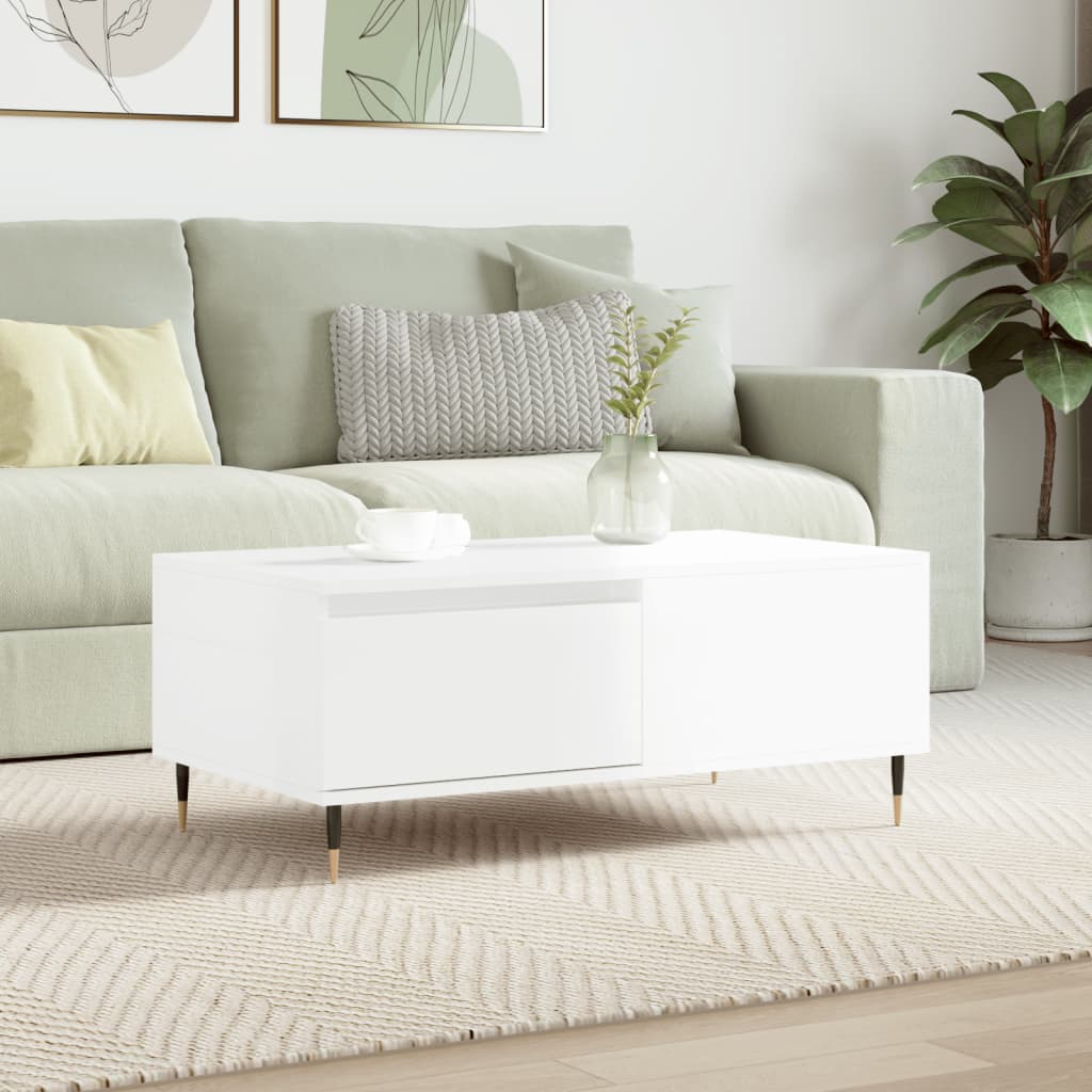 Berkfield Coffee Table High Gloss White 90x50x36.5 cm Engineered Wood