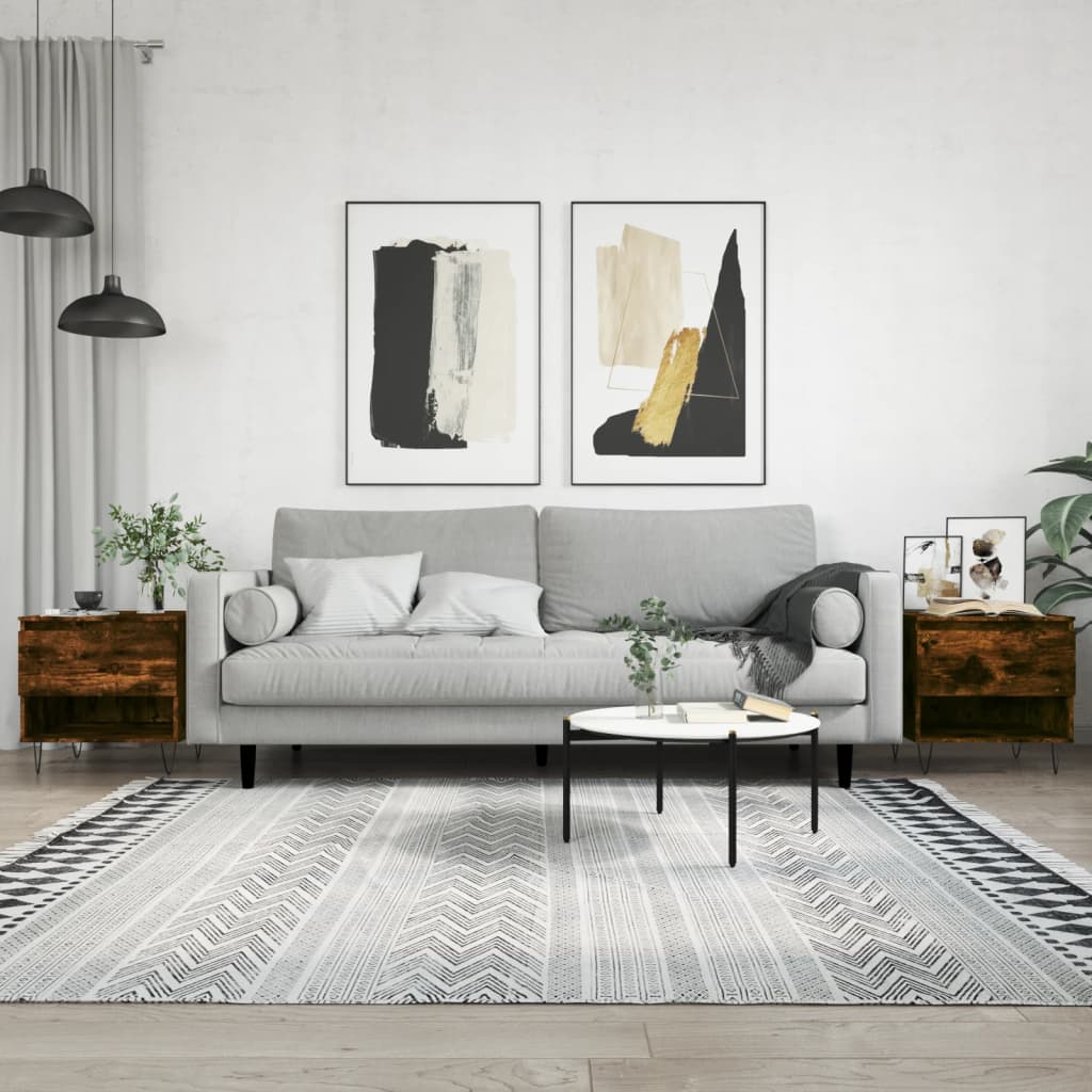 Berkfield Coffee Tables 2 pcs Smoked Oak 50x46x50 cm Engineered Wood