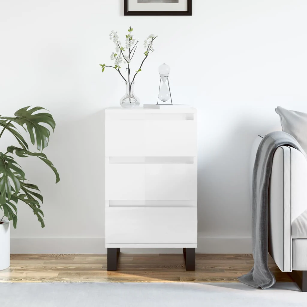 Berkfield Sideboard High Gloss White 40x35x70 cm Engineered Wood