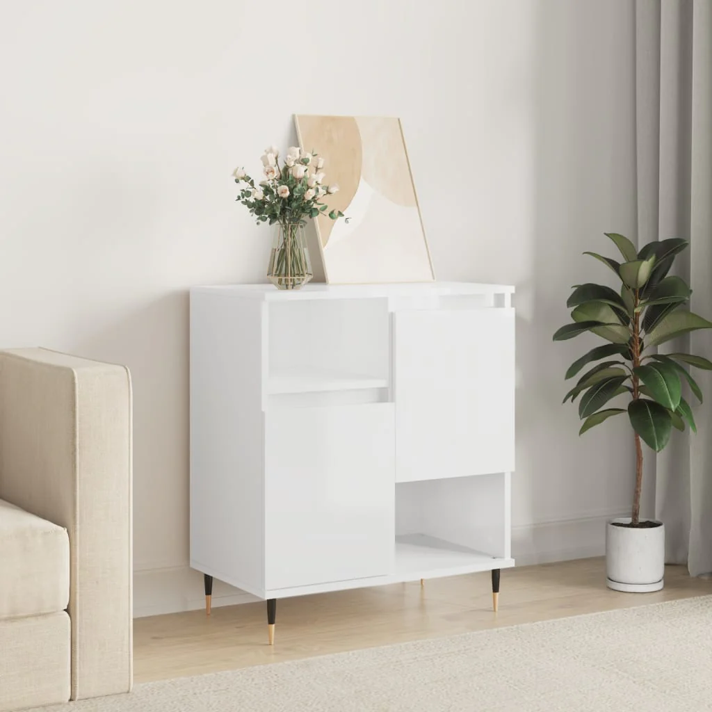 Berkfield Sideboard High Gloss White 60x35x70 cm Engineered Wood